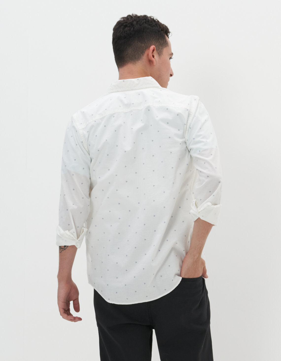 Camisa slim fit con botones Everyday Ae - Blanco 0153_2361_101_ob