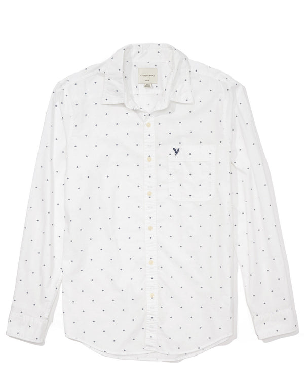 Camisa slim fit con botones Everyday Ae - Blanco