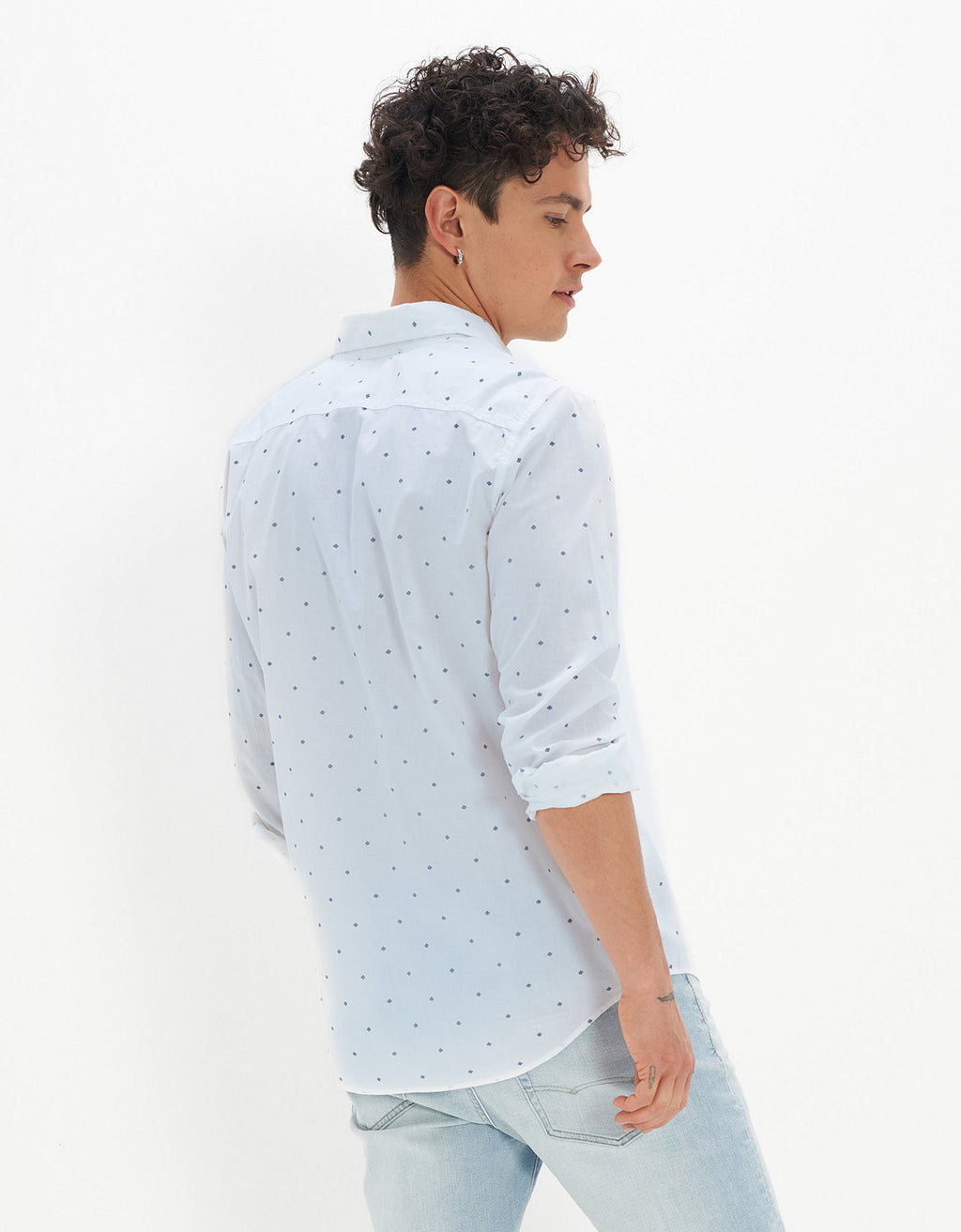 Camisa slim fit con botones Everyday Ae - Blanco 0153_2361_134_ob
