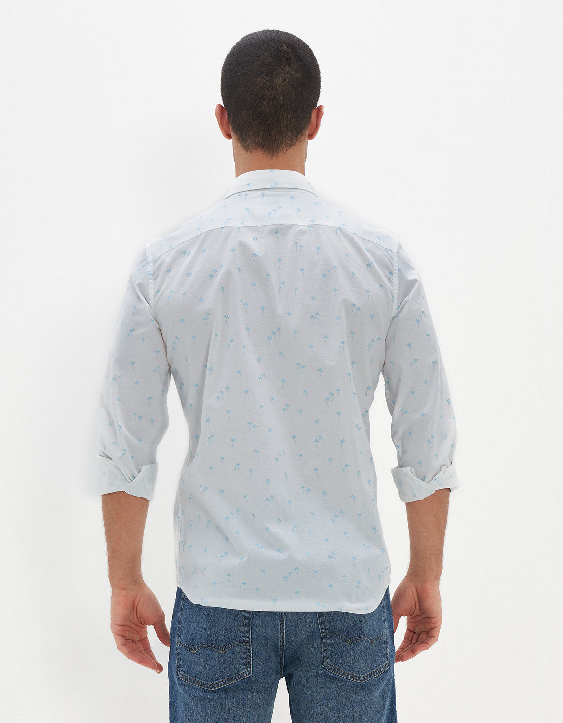 Camisa slim fit con botones Everyday Ae - Verde 0153_2361_328_ob
