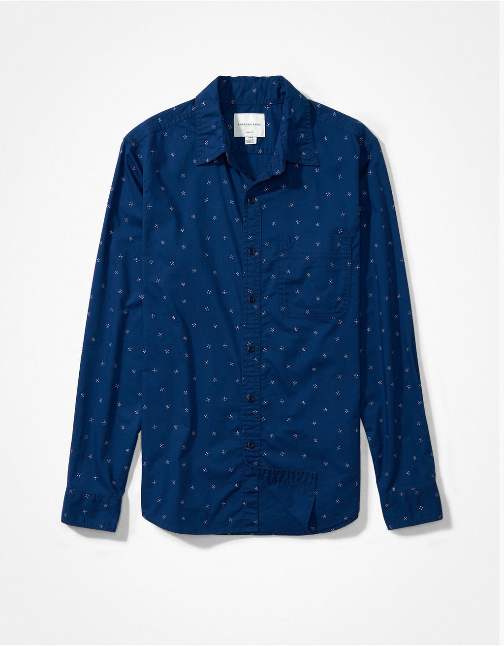 Camisa slim fit con botones Everyday Ae - Azul 0153_2361_410_f