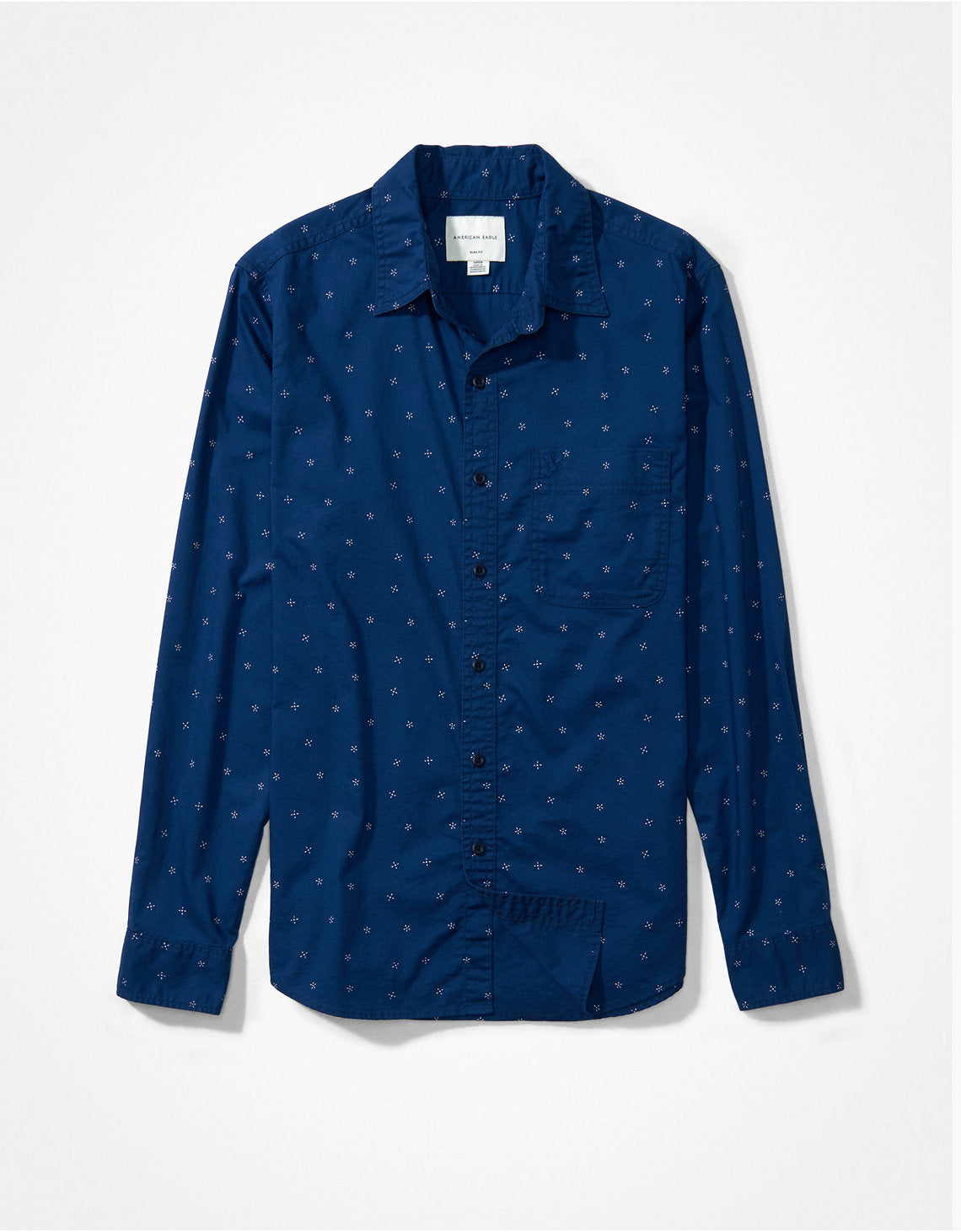 Camisa slim fit con botones Everyday Ae - Azul 0153_2361_410_f