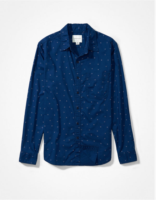 Camisa slim fit con botones Everyday Ae - Azul