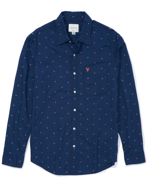 Camisa slim fit con botones Everyday Ae - Azul