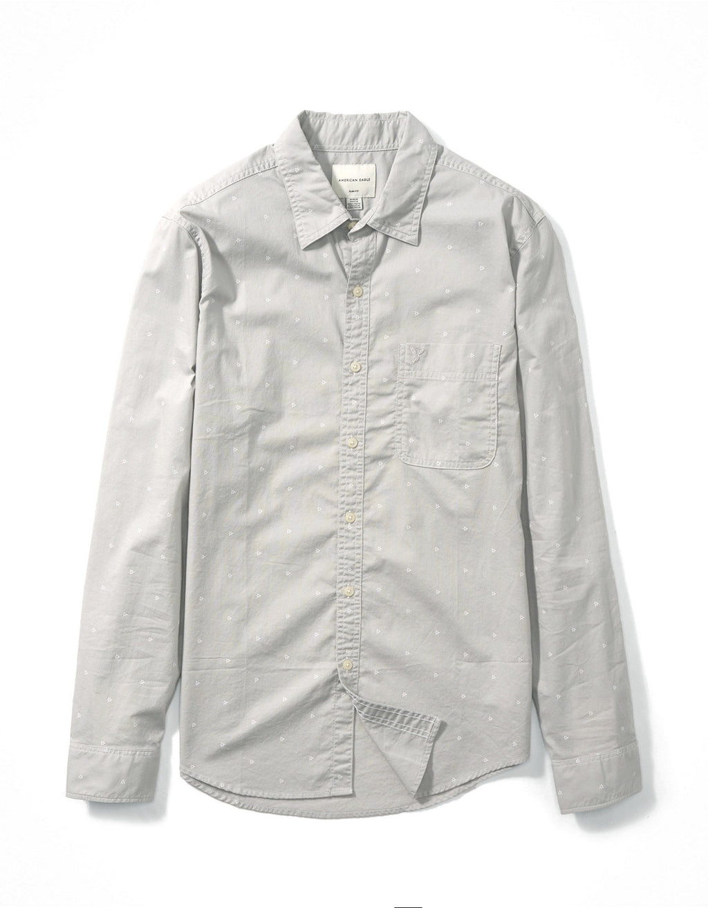 Camisa slim fit con botones Everyday Ae - Gris 0153_2361_933_f