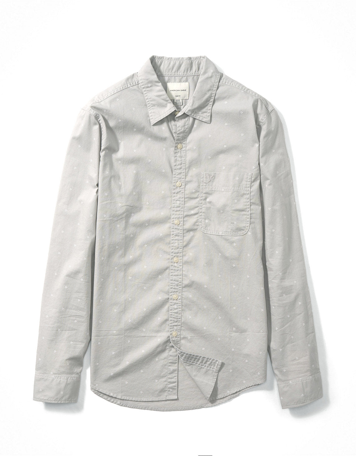 Camisa slim fit con botones Everyday Ae - Gris 0153_2361_933_f