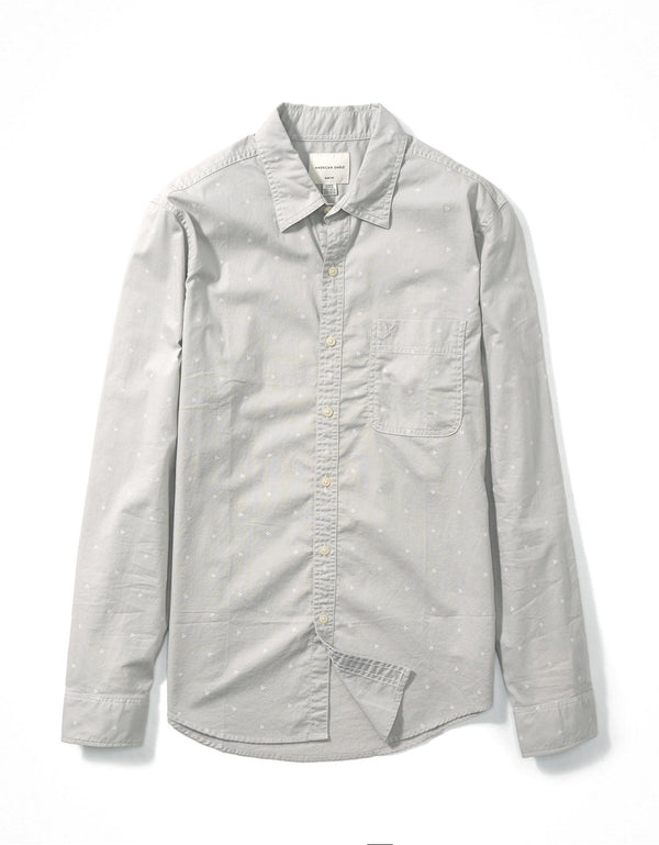 Camisa slim fit con botones Everyday Ae - Gris