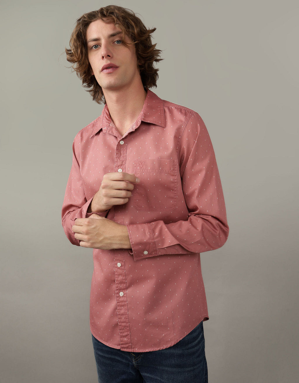Camisa AE Slim fit Everyday - Rojo 0153_2580_600_of