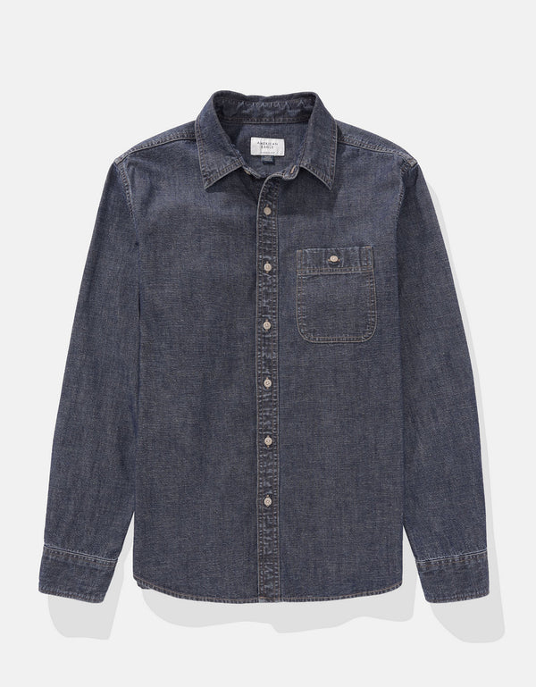 Camisa en Denim Manga Larga de Hombre - Generico
