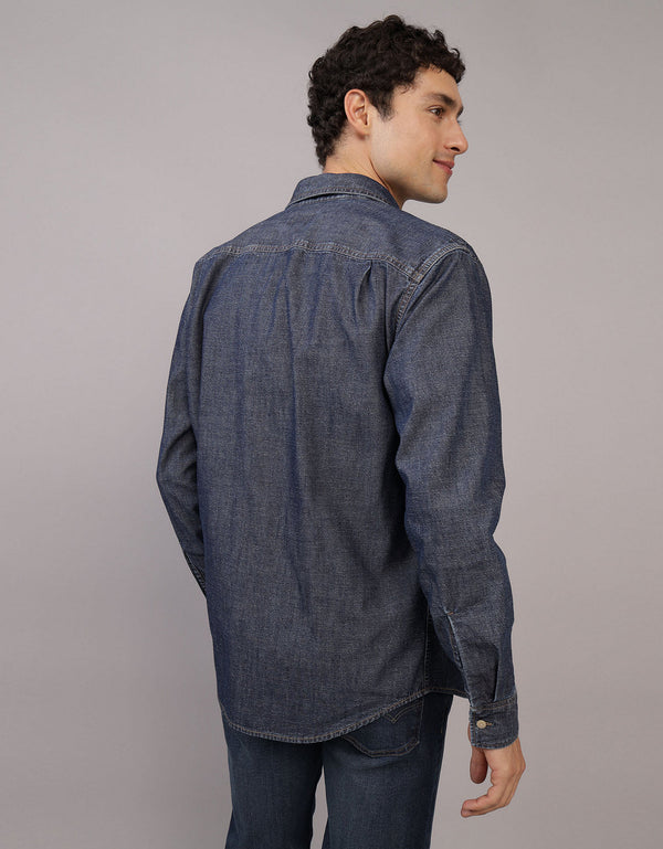 Camisa en Denim Manga Larga de Hombre - Generico