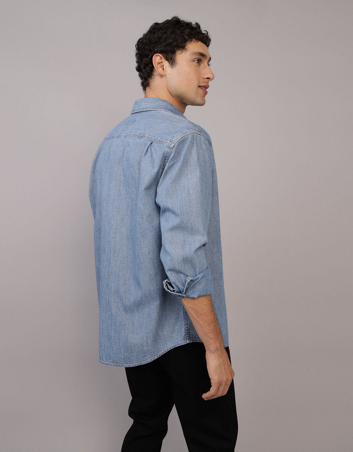 Camisa en Denim Manga Larga de Hombre - Generico 0153_2608_915_ob