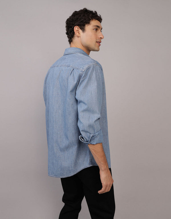 Camisa en Denim Manga Larga de Hombre - Generico