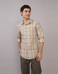 Camisa de Cuadros Manga Larga Hombre AE - Caqui 0153_2642_204_of