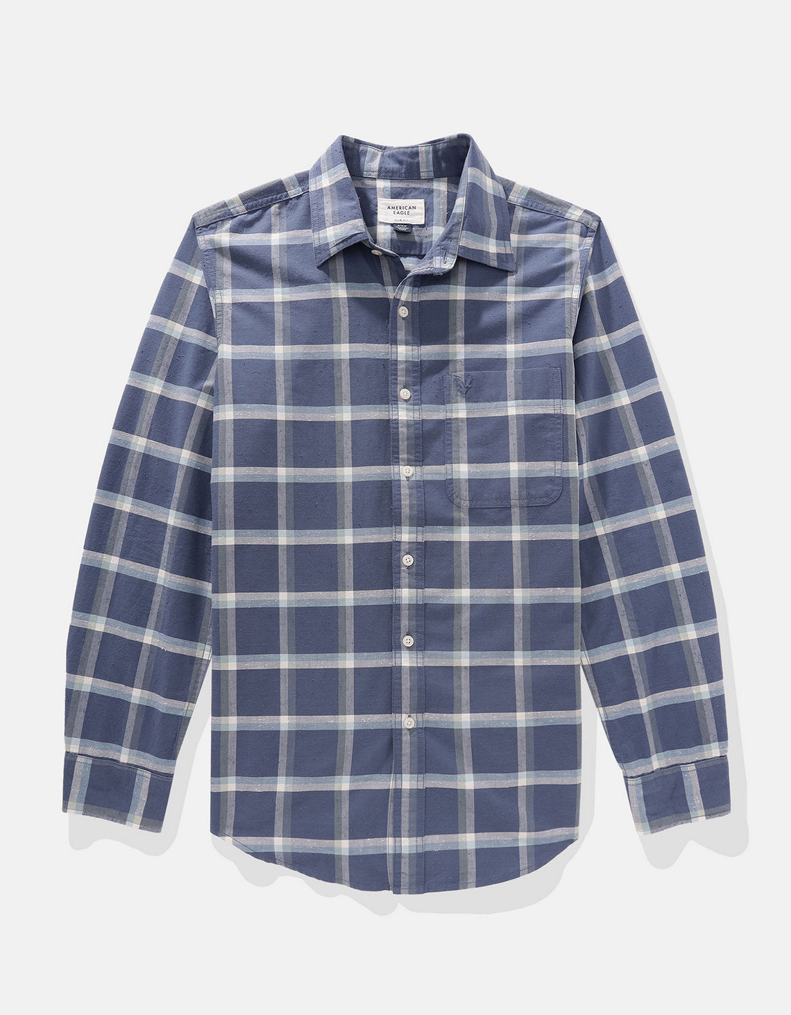 Camisa de Cuadros Manga Larga Hombre AE - Azul 0153_2642_410_f