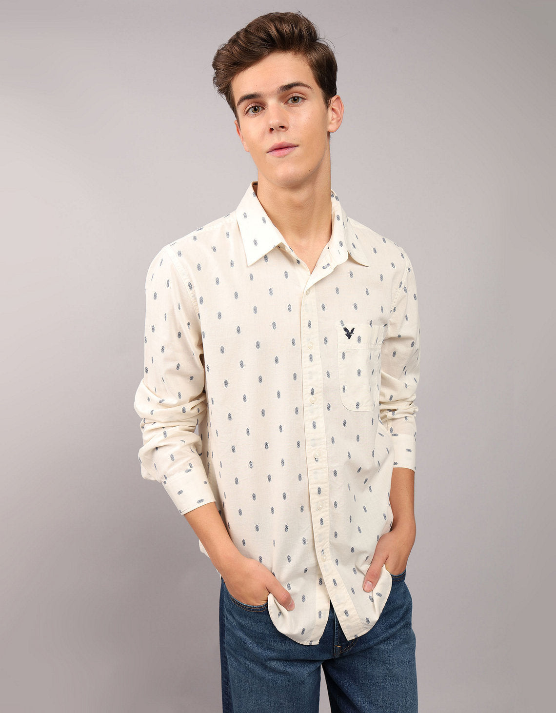 Camisa Oxford estampada Manga Larga Hombre AE - Generico 0153_2643_123_of