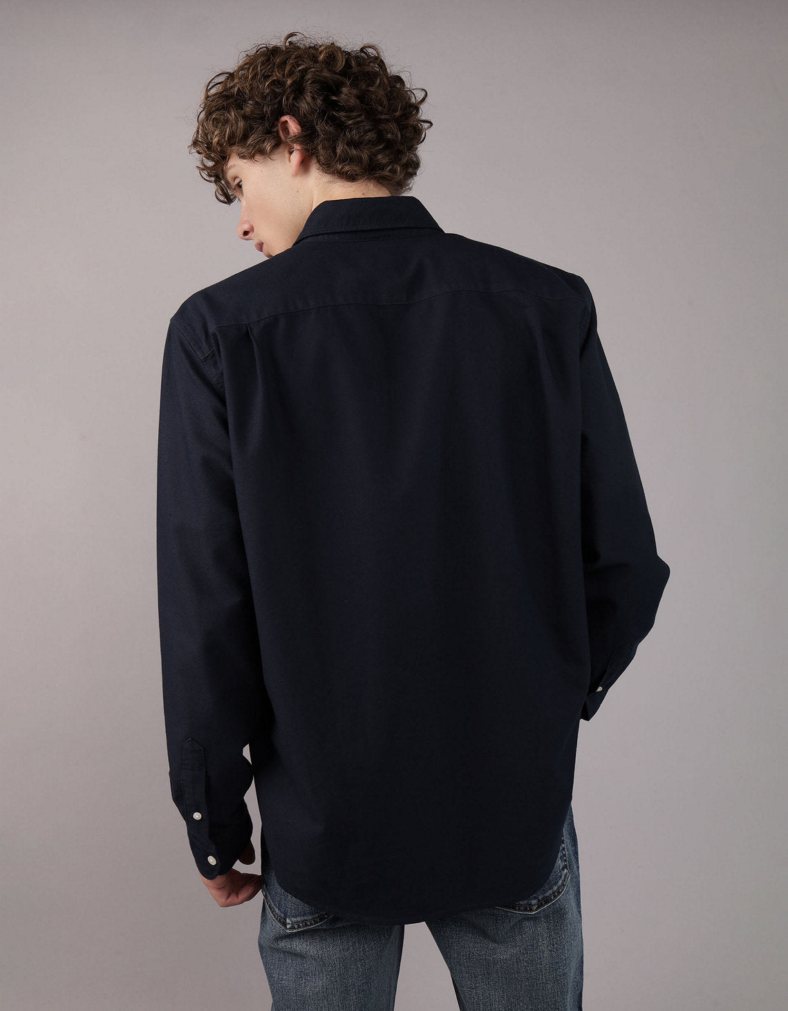 Camisa de Oxford Slim Fit Everyday Ae - Negro 0153_2722_001_ob