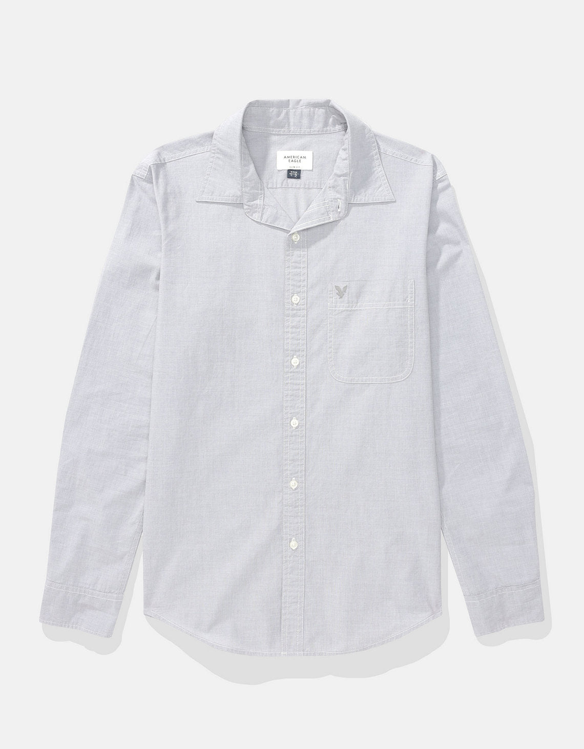 Camisa de Oxford Slim Fit Everyday Ae - Gris 0153_2722_020_f