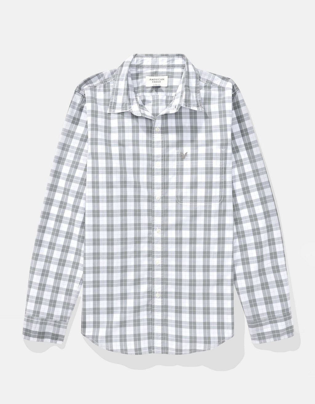 Camisa de Oxford Slim Fit Everyday Ae - Gris 0153_2722_036_f