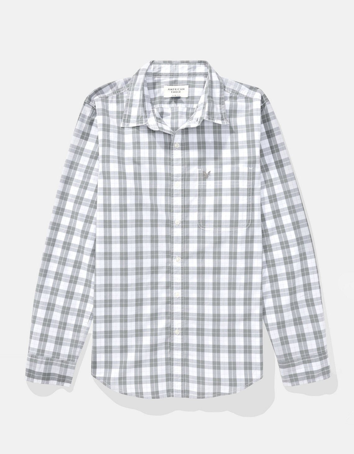 Camisa de Oxford Slim Fit Everyday Ae - Gris 0153_2722_036_f
