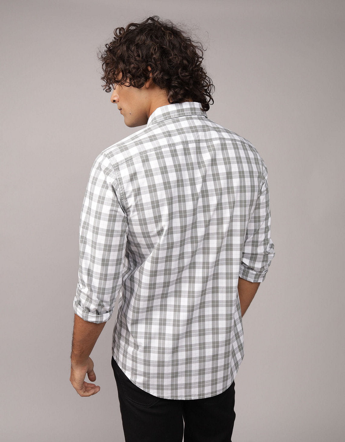 Camisa de Oxford Slim Fit Everyday Ae - Gris 0153_2722_036_ob