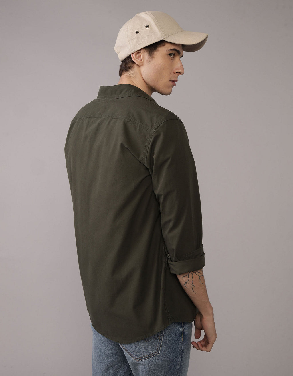 Camisa de Oxford Slim Fit Everyday Ae - Caqui 0153_2722_375_ob