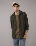 Camisa de Oxford Slim Fit Everyday Ae - Caqui 0153_2722_375_of