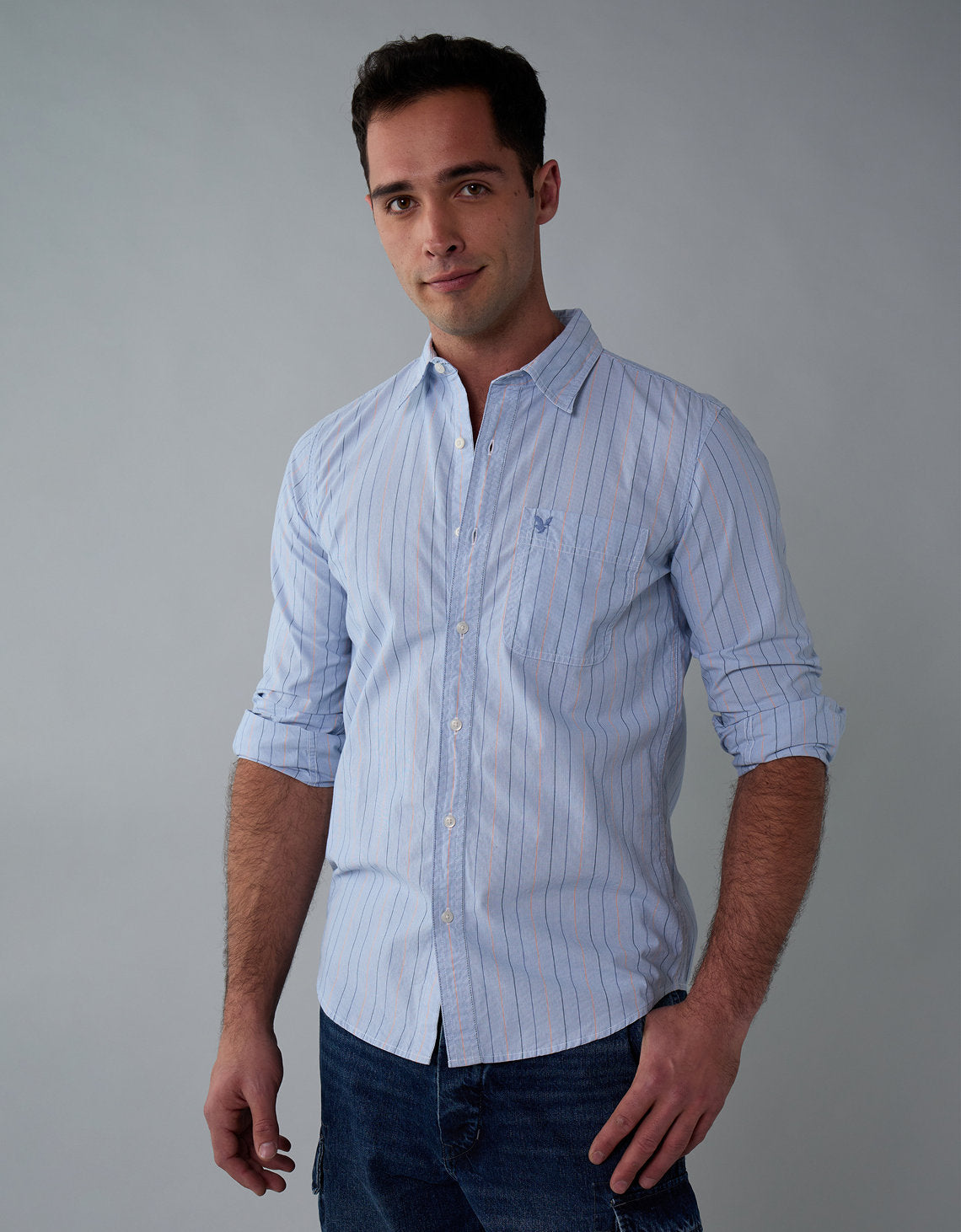 Camisa de Oxford Slim Fit Everyday Ae - Azul 0153_2722_401_of