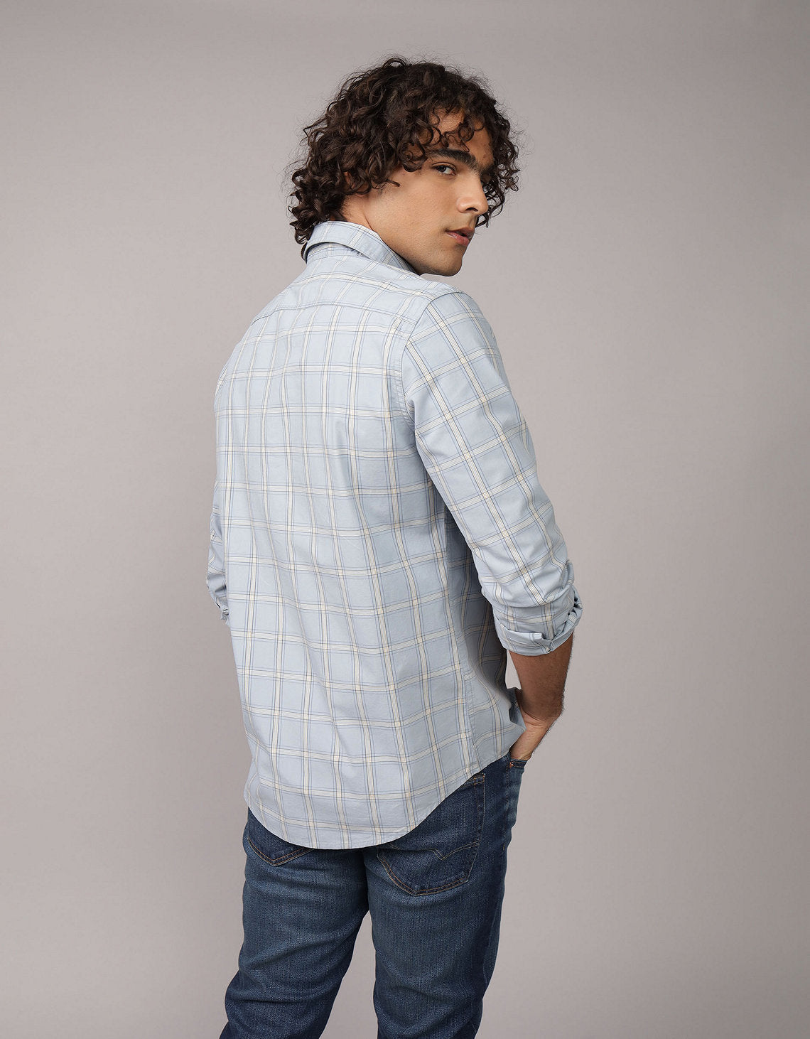 Camisa de Oxford Slim Fit Everyday Ae - Azul 0153_2722_403_ob