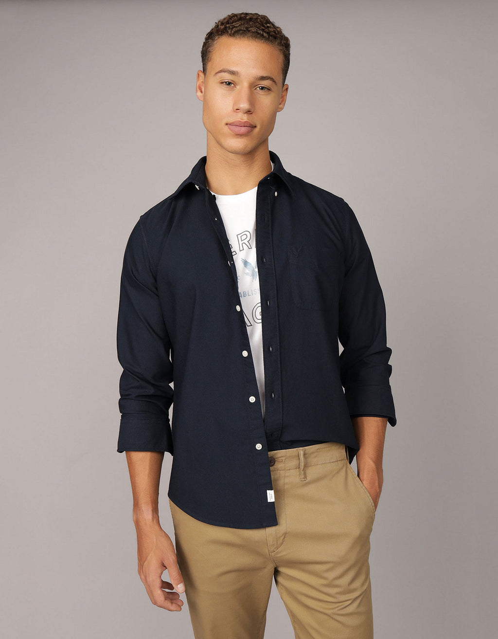 Camisa de Oxford Slim Fit Everyday Ae - Azul 0153_2722_410_of
