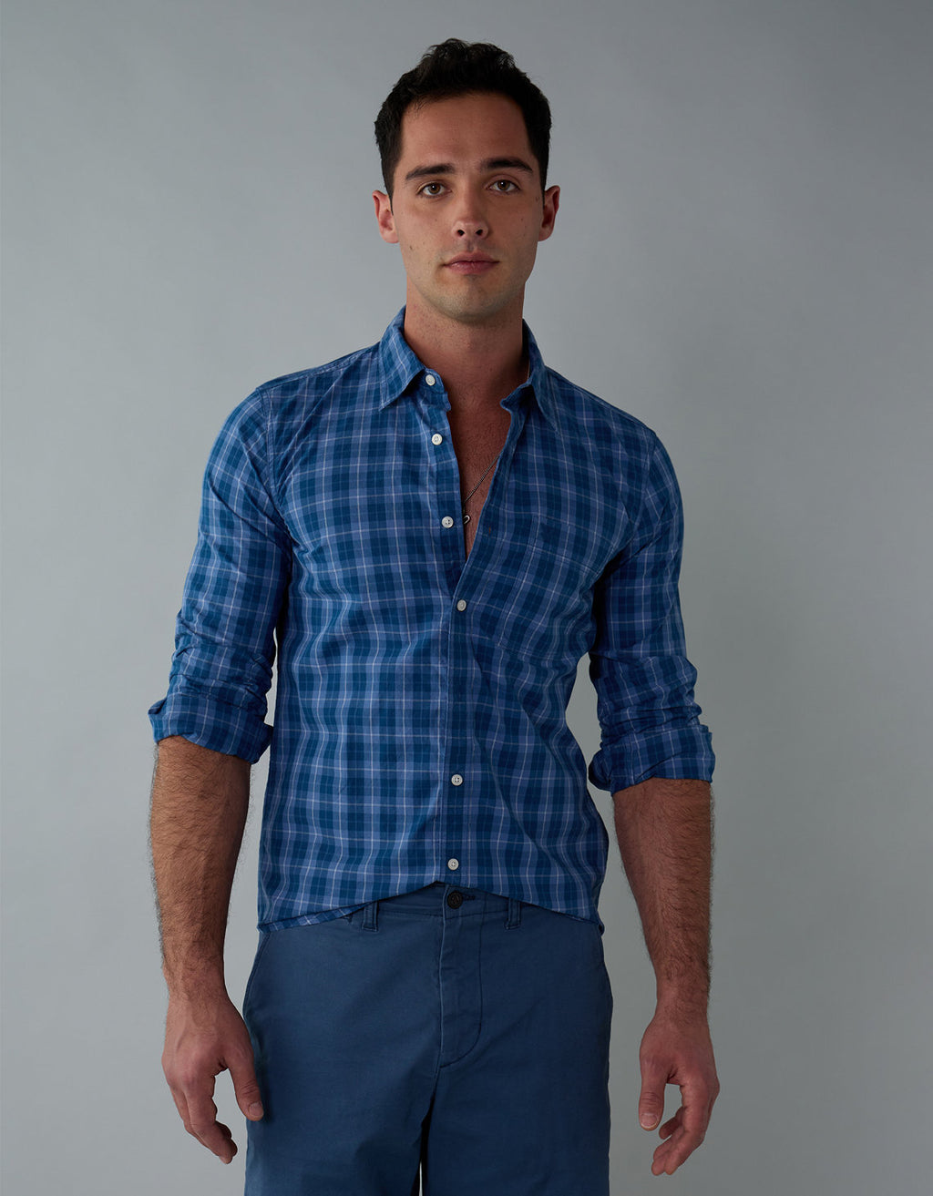 Camisa de Oxford Slim Fit Everyday Ae - Azul 0153_2722_415_of