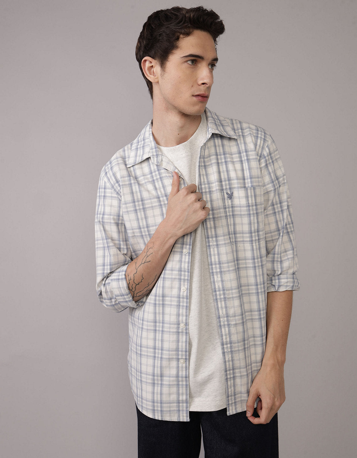 Camisa de Oxford Slim Fit Everyday Ae - Azul 0153_2722_491_of