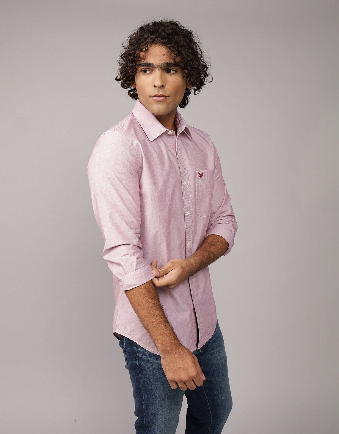 Camisa de Oxford Slim Fit Everyday Ae - Rojo 0153_2722_608_of