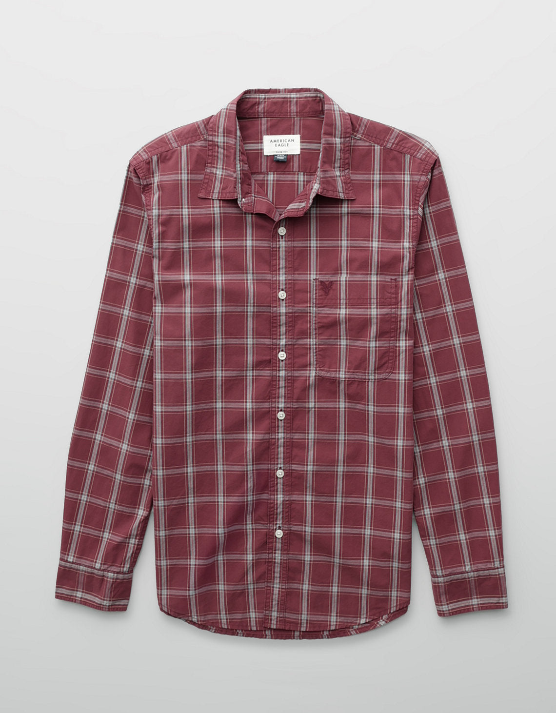 Camisa de Oxford Slim Fit Everyday Ae - Rojo 0153_2722_683_f