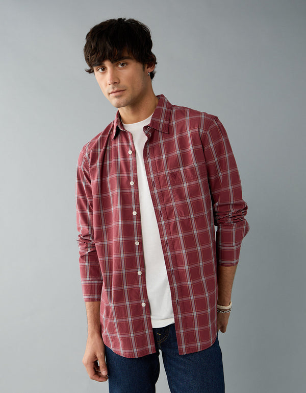Camisa de Oxford Slim Fit Everyday Ae - Rojo