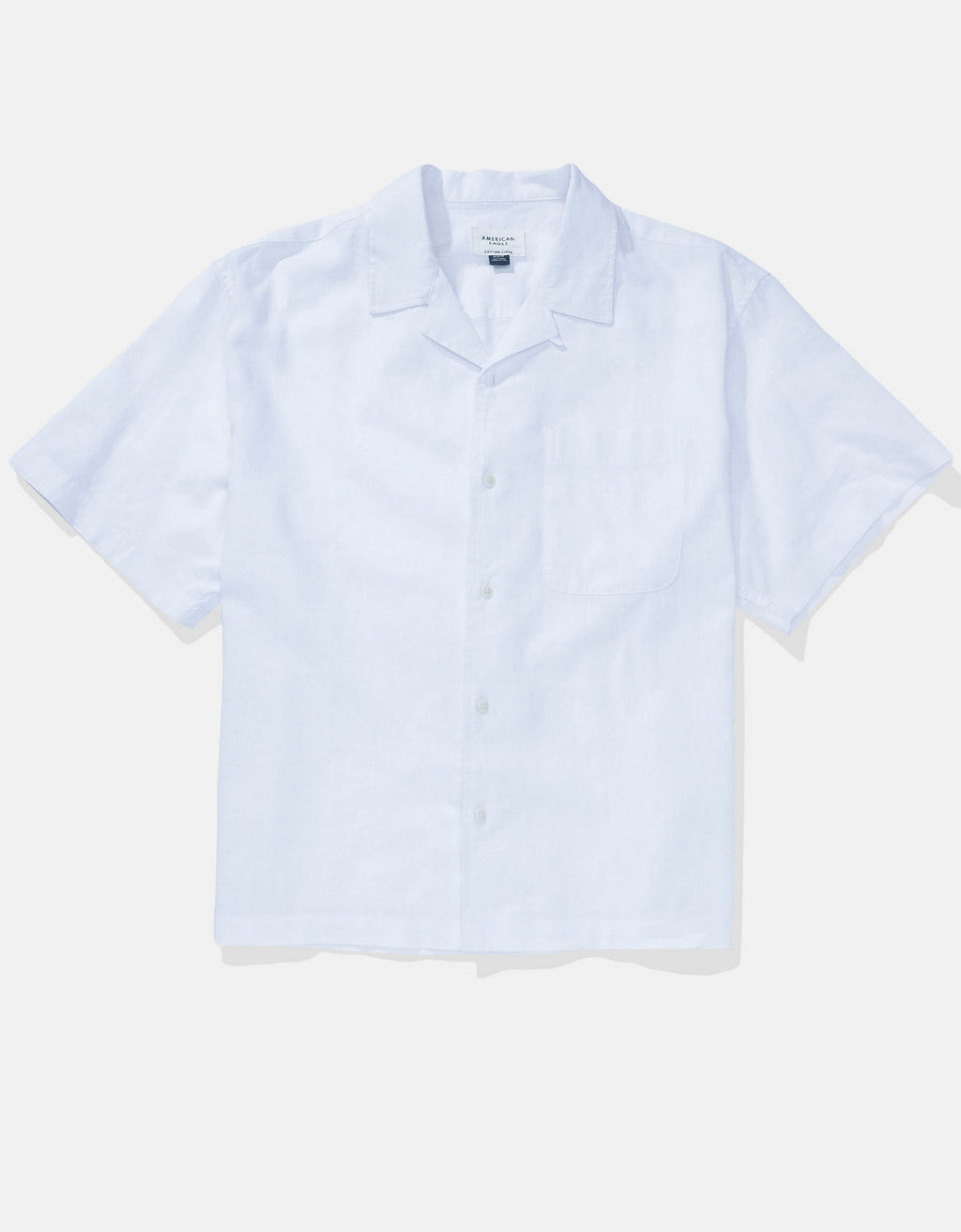 Camisa abotonada de mezcla de lino para la piscina - Blanco 0153_2734_100_f