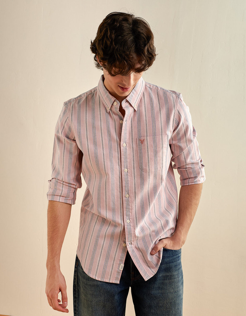 Camisa de Oxford Slim Fit Everyday Ae - Rosa 0153_2830_169_of