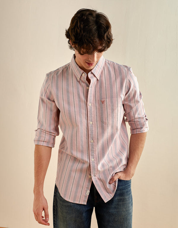 Camisa de Oxford Slim Fit Everyday Ae - Rosa