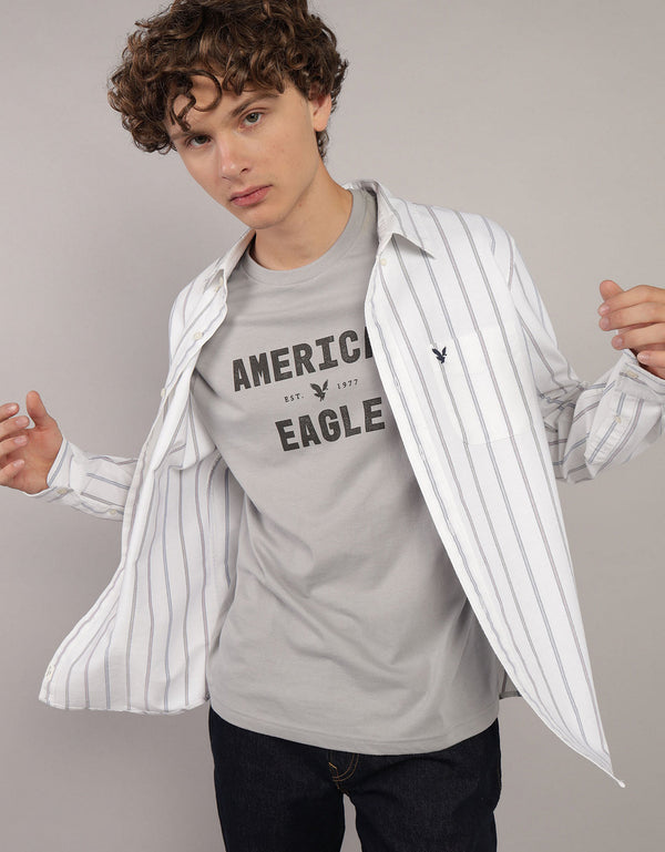 Camisa de Oxford Slim Fit Everyday Ae - Caqui