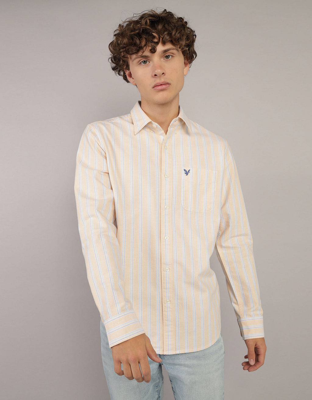 Camisa de Oxford Slim Fit Everyday Ae - Caqui 0153_2830_212_of