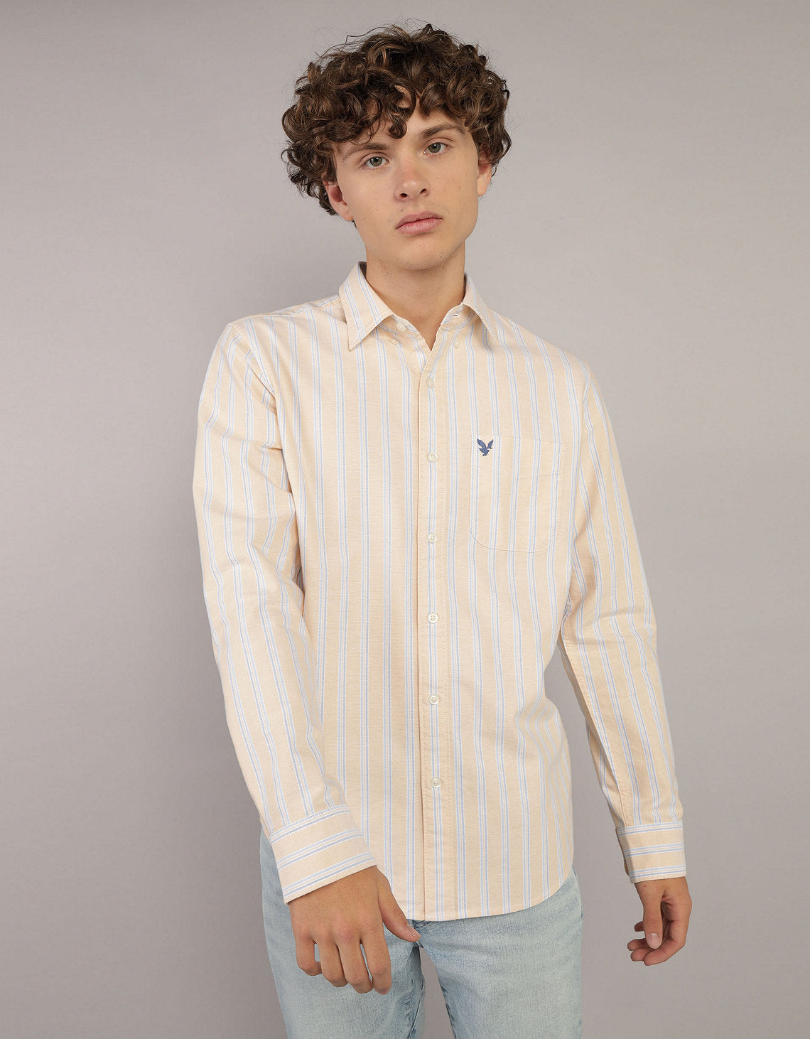 Camisa de Oxford Slim Fit Everyday Ae - Caqui 0153_2830_212_of