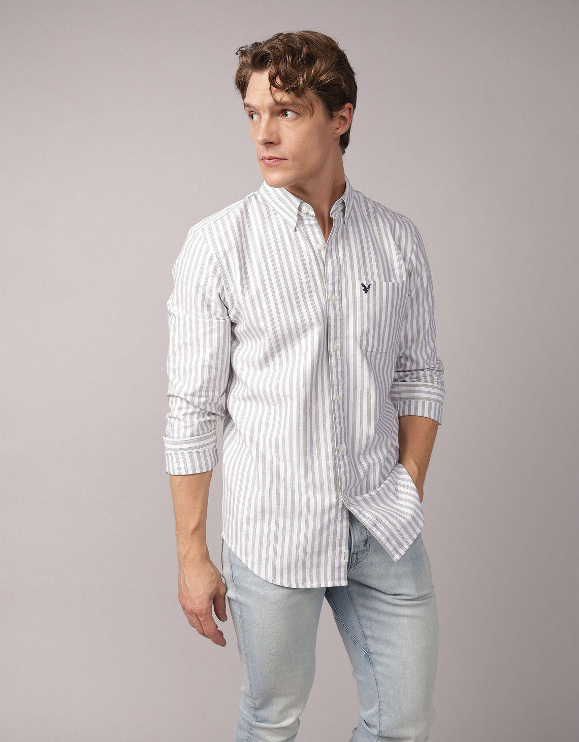 Camisa de Oxford Slim Fit Everyday Ae - Verde 0153_2830_307_of