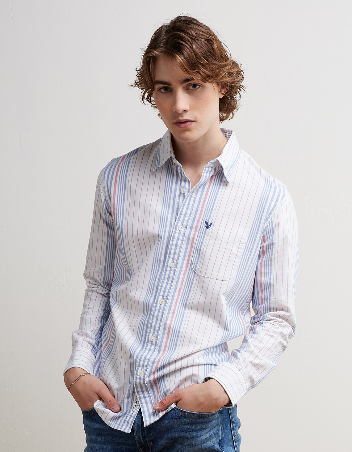 Camisa de Oxford Slim Fit Everyday Ae - Azul 0153_2830_477_of