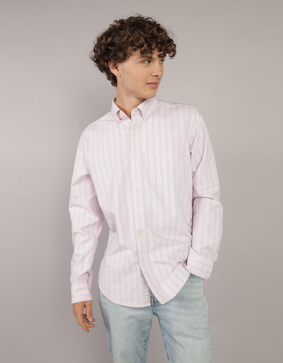 Camisa de Oxford Slim Fit Everyday Ae - Naranja 0153_2830_800_of