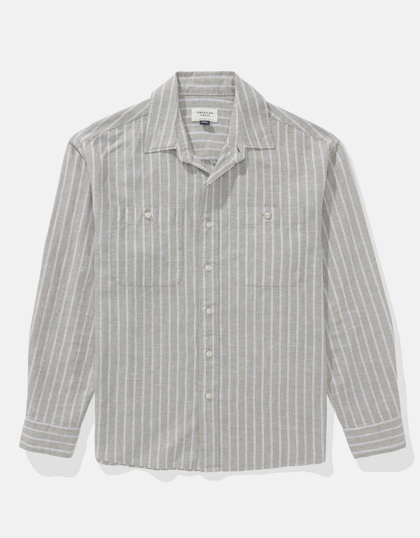 Camisa abotonada relajada de lino mezclado Ae Everyday - Generico