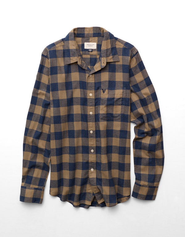 Camisa Slim Fit Everyday Ae - Caqui