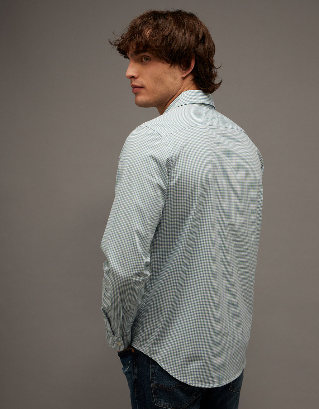 Camisa de Oxford Abotonada Ae - Verde 0153_3016_283_ob
