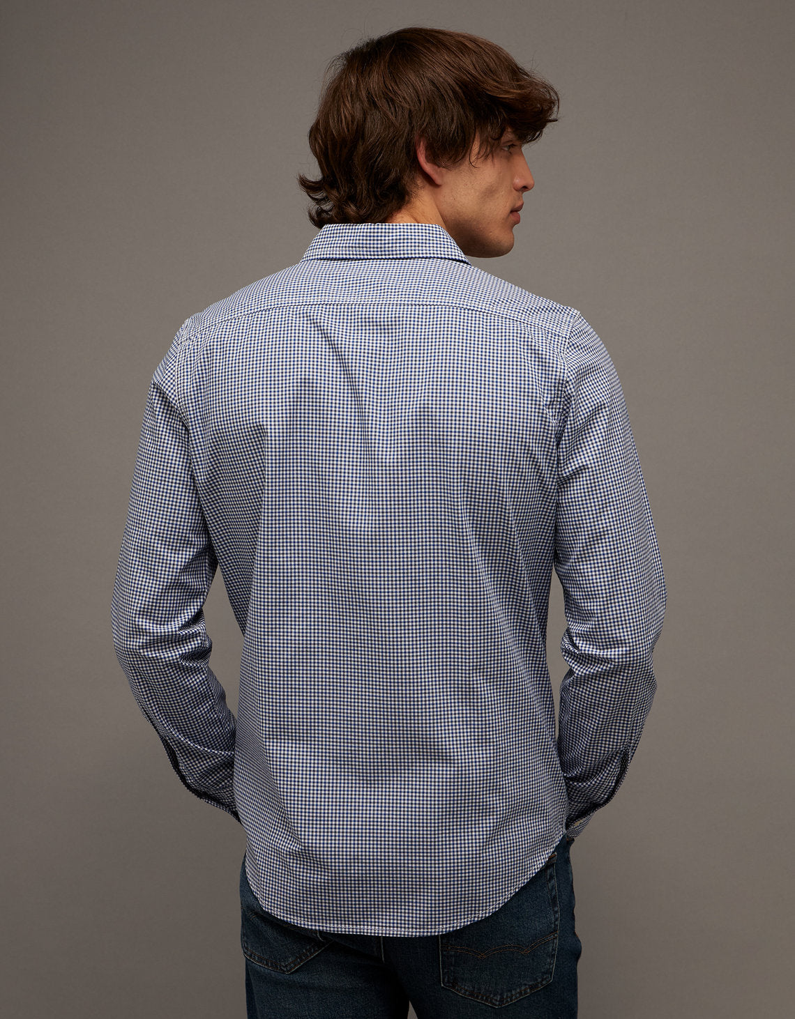 Camisa de Oxford Abotonada Ae - Azul 0153_3016_498_ob