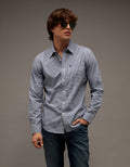 Camisa de Oxford Abotonada Ae - Azul 0153_3016_498_of