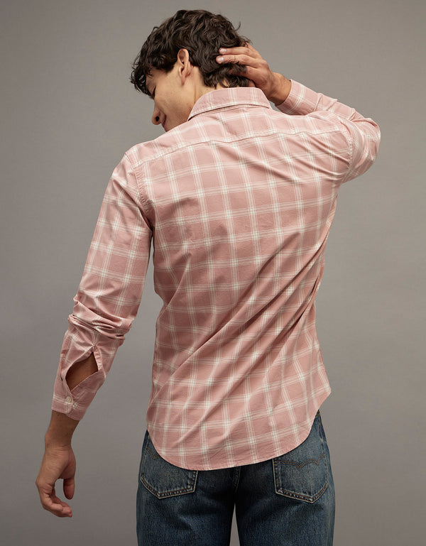 Camisa de Oxford Abotonada Ae - Rojo 0153_3016_697_ob
