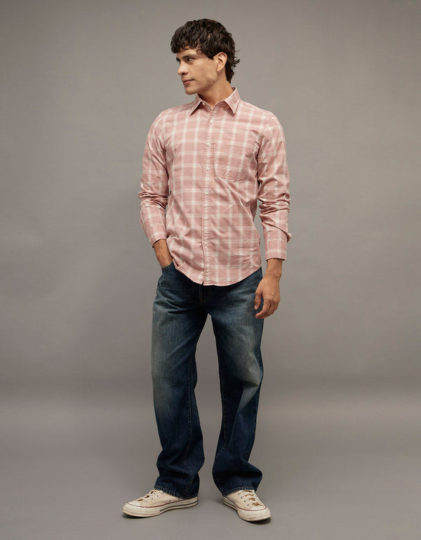 Camisa de Oxford Abotonada Ae - Rojo 0153_3016_697_of